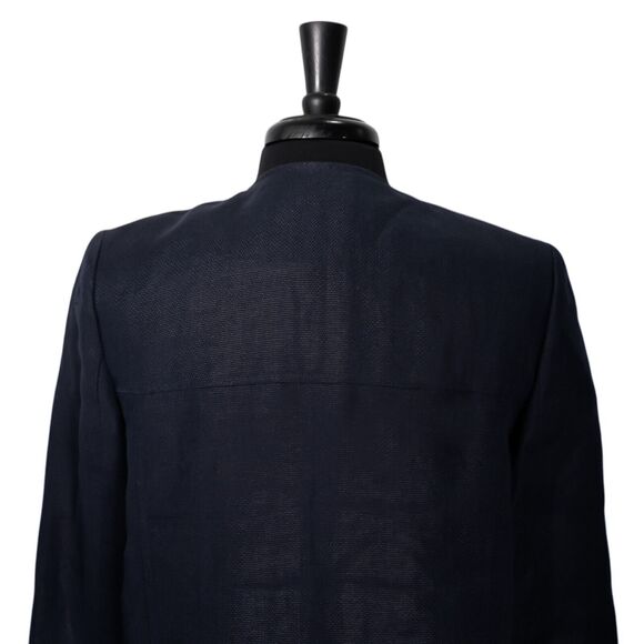 Ralph Lauren Women's Blazer Navy Blue Linen Double Breasted Work Suit Jacket 10 - Picture 7 of 8